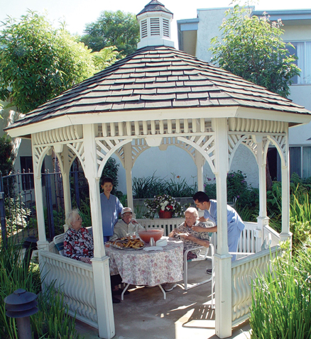 Residents enjoy the gazebo setting